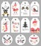 Set Merry Christmas and New Year gift tags and cards.