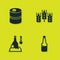 Set Metal beer keg, Plastic bottle, Cold and Wheat icon. Vector