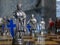 set of metal figurines from a game of chess