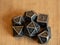 Set of metal gaming dice