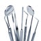 Set of metal medical equipment tools for teeth