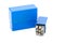 Set of metal stamp number punch in blue plastic box