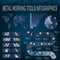 Set of metal working tools Infographics