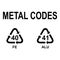 Set of Metals symbol, ecology recycling sign isolated on white background. Package waste icon