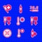 Set Meteorology thermometer, Digital, Snowflake, Medical and icon. Vector