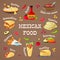 Set of Mexican food icons