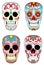 Set of Mexican Sugar Skulls