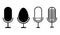 Set of microphones icon vector design isolated white background