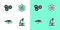 Set Microscope, Cell division, Experimental mouse and Atom icon. Vector