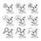 Set of  microscopes vector icons