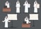 set of middle eastern businessman icons. Vector illustration decorative design