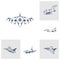 Set of Military aircraft vector illustration design. Fighter Jets logo design Template