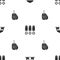 Set Military barracks, Bullet and dog tag on seamless pattern. Vector