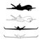 Set of military drones for reconnaissance & attack with remote control, modern aviation technologies