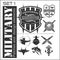 Set of military patches logos, badges and design elements. Graphic template.