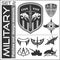 Set of military patches logos, badges and design elements. Graphic template.