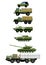Set of military vehicles.