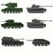 Set of military vehicles and tanks.