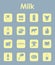 Set of milk simple icons