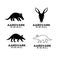 Set minimal aardvark black vector logo icon illustration design