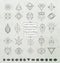Set of Minimal Monochrome Geometric Retro Insignias and Logotype