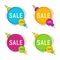 Set of minimal style flat trendy bubble shaped banners, price ta