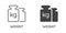 Set of Minimal Weight and Scales Related Vector Line Icons. Perfect Pixel. Outlined and Filled