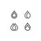 set of minimalist Water Drop Logo vector icon illustration