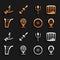 Set Minotaur labyrinth, Ancient column, Greek helmet, shield, Harp, Neptune Trident, Zeus and Olive and cheese on