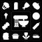 Set of Mixer, Risotto, Butcher, Pot, Flour, Mustard, Coffee, Pizza, Ice cream, editable icon pack