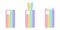 A set of mobile phone cases in the form popit toys for fidgets. The covers are in pastel rainbow colors with bunny and