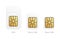 Set of mobile sim card types. Cellular phone card - Normal, Micro, Nano.