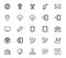 Set of modern and black thin Line Icons