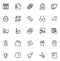 Set of modern and black thin Line Icons