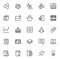 Set of modern and black thin Line Icons