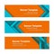 Set of modern colorful horizontal vector banners in a material design style.