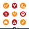 Set of modern construction icons