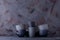 Set of modern dinnerware on dark stone table