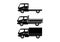 Set of modern double cab truck silhouettes.