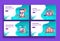 Set of modern flat design templates for Business, development, delivery, digital marketing, data science. Easy to edit and
