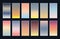 Set modern gradients in abstract sunset and sunrise sea blurred background templates