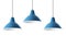 Set of modern hanging lamps on background
