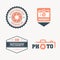 Set of modern logo photo studio, camera, photography. Labels,badges and design elements