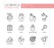 Set of modern office flat design icons and pictograms.