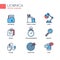 Set of modern office line flat design icons and pictograms.