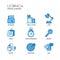 Set of modern office line flat design icons and pictograms.