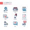 Set of modern office line flat design icons and pictograms.