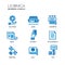 Set of modern office line flat design icons and pictograms
