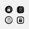 Set of modern padlock icon collection design isolated