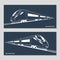 Set of modern speed train silhouettes, outlines, contours. Vector illustration